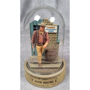 Vintage John Wayne Sheriff Figurine Cloche Limited Edition Western Arizona Scene